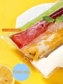 10/50/100pcs Transparent Ice Pop Bags, Household Ice Lolly Mold, Sealed, Cold-Resistant, For Juice, Soda, Fruit, Freezing Back To School - Transparent - View 7