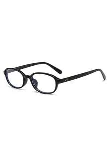 1pc 2026 Spring New Arrival, Unisex Korean Fashion Small Frame Oval Glasses, Elegant Streetwear Versatile Plain Glasses, Anti-Blue Light Optical Glasses - Multicolor B - View 6