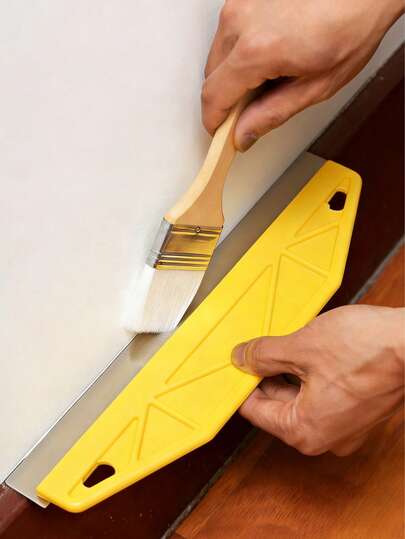 12英寸重型墙面油漆工具，适用于精确修边、壁纸修剪和边缘处理 - 黄色修边器，带符合人体工程学的手柄和边缘，适用于家庭和商业用途，结构坚固，清洁，家居用品，清洁