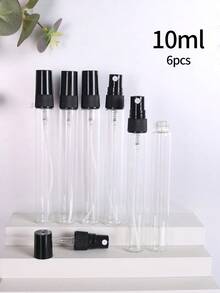 6/50個 10ml/5ml 迷你玻璃黑蓋香水噴霧瓶，附2個漏斗與2個滴管，適合香水分裝，便攜且飛機友善 - 彩色 - 查看 12