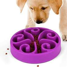 Pet Dog Slow Feeder Bowl Fun Non Slip Anti-Gulping Slower Food Feeding Dishes  Dog Bowl For Large Medium Small Dogs Puppy - Black - 查看 5