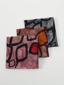 1条女士新款巴厘岛风格几何不规则印花围巾，优雅时尚的薄款防晒围巾，多功能柔软披肩围巾，日常晚装外套，旅行海边遮阳披肩，摄影服饰及节日礼物 - 彩色 - 查看 11