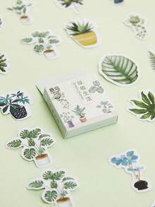 46pcs/Set Ins Fresh Art Style Green Plant Life Series Box Stickers DIY Journal Diary Decoration Sealing Stickers Decorative Stickers - Sticker - View 3