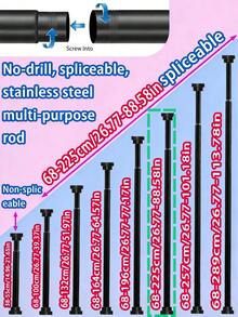 [Hot Selling] Extra Long Stainless Steel Curtain Rod, Shower Curtain Rod, Curtain Rod, Wardrobe Hanging Rod, Extendable Rod, Laundry Drying Rod, Hanging Rod, Bracket, Kitchen Organizer Rod, Curtain Rod, Adjustable Length, Shower Curtain Rod, Extendable Rod For Kitchen Bathroom Cabinet Shoe Rack, Adjustable Stainless Steel Drying Rack, Extendable Bathroom Towel Rod, Drying Rack, Curtain Bar Closet Hanging Rod, Extendable Shower Curtain Bar Balcony Railing, Suitable For Curtains, Doors And Bedroom Storage. - Multicolor - View 18