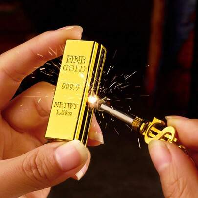 2-Piece Set Of Windproof Permanent Lighters, Creative Golden Stick Matches, Multifunctional Metal Kerosene Lighters, Mini Portable Igniters, Suitable For Outdoor Camping Fire Making And Burning Sticks, Ideal As A Gift For Boyfriend (Oil-Free), No Batteries Required