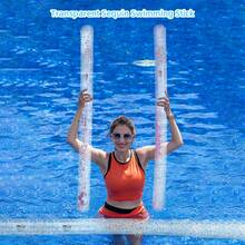 Palo inflable con purpurina para natación de verano, flotador de piscina transparente con lentejuelas y válvula de aire oculta, barra de ocio acuático de PVC duradero aplicable para piscina, playa, lago, juguete de natación portátil y ligero para juegos acuáticos en el hogar y decoración de fiestas, flotador de piscina, artículos esenciales de playa - Multicolor - Ver 2