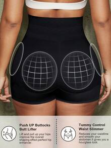 Women's Butt Lifting Shapewear Shorts, Removable Padded Buttocks, Enhances Curves And Lifts Buttocks - Black - View 2