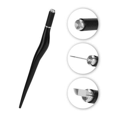 1pc Manual Microblading Pen Handle, Eyebrow Lip Tattoo Needle Blade For Permanent Makeup