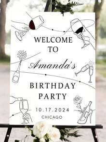 Customizable Birthday Welcome Sign - Elegant Party Decor, Personalize With Name And Date, Made Of PVC, Suitable For Indoor Celebration And Birthday Party - Multicolor 07 - View 5