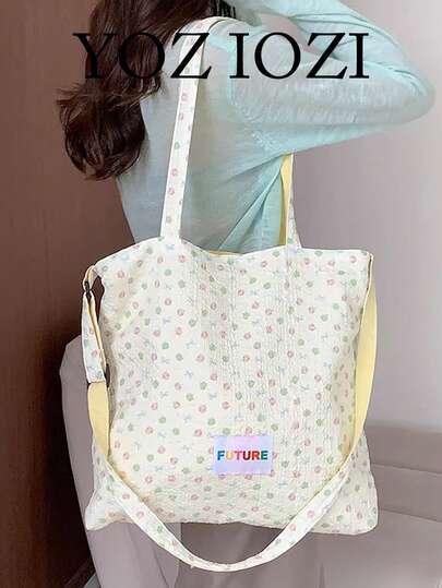 Back To School Minimalist Fashion Large Capacity Student Commuter Shoulder Bag, Korean Style Reversible Backpack, Sweet Shoulder Tote Bag