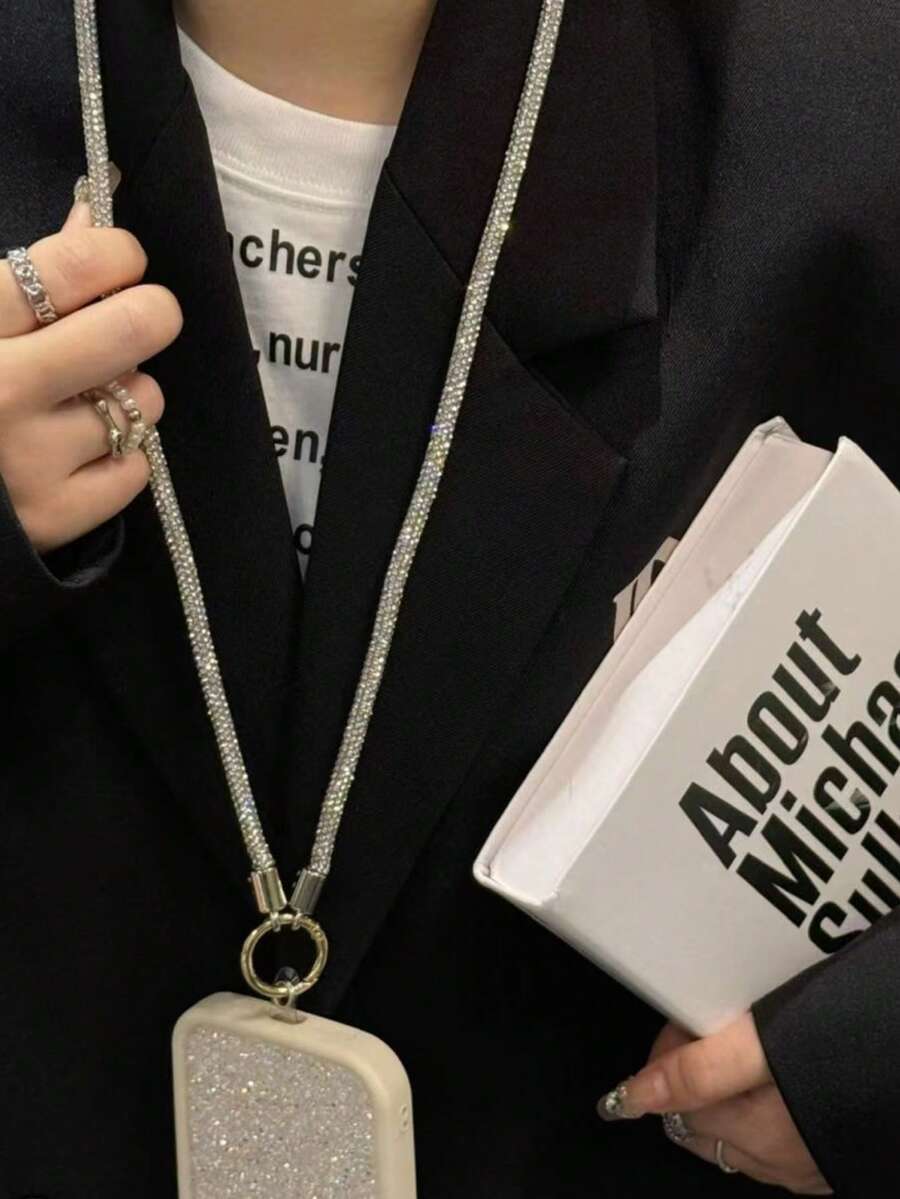 1 pieza Cordón de cuello con cristales de lujo, accesorio universal anti-pérdida compatible con Android y la mayoría de teléfonos inteligentes, regalo para madre, familia, amigos, niños, cumpleaños, vacaciones - Multicolor - Ver 1