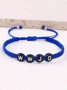 1pc European And American Classic Minimalist WWJD Letter Braided Bracelet, Fashionable Bracelet For Women - Bracelet - View 16
