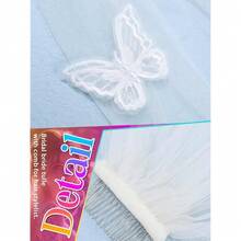 Short Bride Wedding Veil With Butterflies Short 1 Tier Fingertip Length Bridal Tulle With Comb And Cut Edge - Multicolor - View 4
