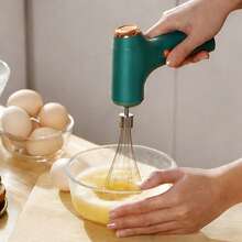 Electric Milk Frother & Egg Beater, Mini Handheld Milk Foamer & Mixer For Home Use, Suitable For Whipping Egg Whites And Cream - Multicolor - View 4