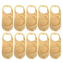 1/5/10 Pairs Women Summer Ice Silk Invisible Half-Palm Boat Socks For High Heels Shoes Silicone Non-Slip Sling Socks Female Suspender Socks - Multicolor - View 8