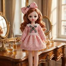 新款6英寸BJD娃娃服装，30厘米娃娃洛丽塔连衣裙套装，女孩娃娃公主装 - 彩色 - 查看 8