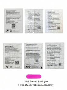 Y2K手工3D树脂蓝色渐变花卉珍珠水钻10片装短款杏仁法式假指甲，适合任何场合 - 彩色 - 查看 10