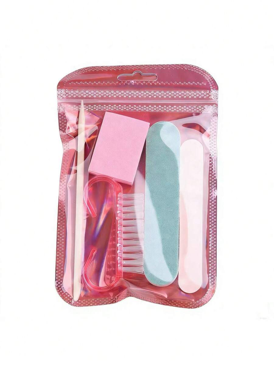 1/5/10 Sets Manicure & Pedicure Kit, Mini Nail File And Wooden Nail Stick Set, Double-Sided Nail File, Wooden Cuticle Pusher, Nail Cleaning Tools, Nail Sticks, Acrylic Nail Art Pen, For DIY Nail Polishing & Care - Multicolor - View 1