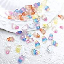 25/50 piezas Resina 8*12mm Colorido 3D Mini Pie Plano Atrás Rhinestone Atrás Rhinestone Scrapbook DIY Boda Aplicación Decoración Artesanía Joyería Accesorios Verano, Escuela - Multicolor - Ver 2