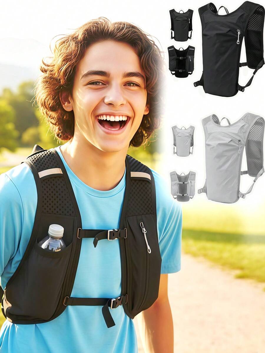一件装运动水袋背心,轻便保暖背包,适合徒步、跑步、骑行、比赛和马拉松,透气自行车越野马拉松水袋背心 - 彩色 - 查看 1