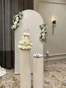 Elegant Foldable Wedding Column Decor, Paper Roman Column Decor, Suitable For Bride's Aisle And Birthday Party, Round Shape - L - View 2