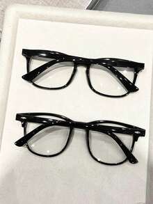 Set de 3 gafas modernas y minimalistas transparentes para mujeres, adecuadas para la vida diaria, la oficina, la lectura, ver la televisión, los videojuegos y la decoración del teléfono móvil - Blanco - Ver 5