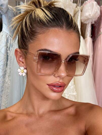1 Pair Unisex Retro Square Minimalist Glasses, Suitable For Decoration, Outdoor Travel, Beach Vacation, Casual Wear, Daily Outfit, Summer