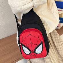 Disney Marvel Spider-Man Hero Shoulder Bag, Unisex, Street Style Chest Bag, Crossbody Bag, Lightweight Travel Backpack, Casual Outdoor Shoulder Bag, Adjustable Shoulder Strap, Fashionable Red And Black Shoulder Bag. - Multicolor - View 4