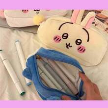 1pc 2026 New Arrival Japanese Anime Cartoon Style Pencil Case, Minimalist Writing Tool, Cute Chibi Design Large Capacity Lightweight Portable, Suitable For School Office Desk Storage Daily Stationery - Multicolor - View 5