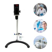 Electric Overhead Stirrer ES-40M 40L 2000RPM Lab Mixer, Digital Timer & Speed Control, 100W DC Motor, Max 30K MPa.S Viscosity, For Research, Industrial Use - Black, Silver - View 9