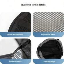 Cesto de ropa portátil de malla con apertura amplia, transpirable y plegable, cesta de lavandería ahorradora de espacio para dormitorio, viaje y baño - Multicolor - Ver 5