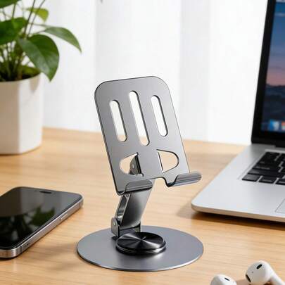 Giá đỡ điện thoại và máy tính bảng xoay 360° bằng kim loại, tương thích với iPhone, điện thoại thông minh Android, quà tặng sinh nhật cho gia đình và bạn bè, phụ kiện điện thoại.