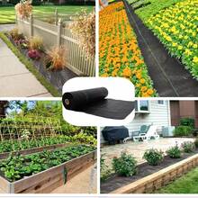 1pc Black Garden Barrier, Durable And Sturdy Control Mat, Easy To Install With Excellent Blocking Effect, And Convenient Design, Suitable For Vegetable Planting, Flower Beds, Pathways - Black Control Cloth - View 11