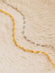 1pc Stainless Steel 18k Gold Plating Bracelet Dainty Thin Chain Elegant Glitter Chain Bracelet Waterproof Jewelry For Women Gifts - Bracelet - View 5