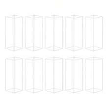 10 Pieces Geometric Metal Flower Stands, 60cm/23.62in Tall Flower Stand Metal Floor Vase Column, Centerpiece Stands Rectangular Display Rack For Wedding Party Decor - Flower Display Stands - View 3