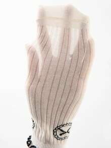 5双春夏新款薄款透气公主风女童袜，优雅黑白天鹅蕾丝女童袜，儿童网眼袜 - 彩色 - 查看 8