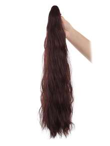 20英寸爪夹波浪卷发马尾假发，合成耐热假发片，自然蓬松懒人夹式马尾发圈，马尾发圈，爪夹，接发 - 彩色 - 查看 11