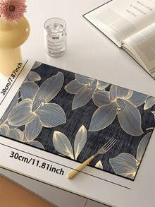 1pc Silica Gel Kitchen Floor Mat, Dark Gray & Black Base Color With Fine Vertical Texture, Decorated With Delicate Golden Lines Outlining Large Magnolia Floral Patterns, Presenting An Elegant New Chinese Style Art, Suitable For Kitchen, Bathroom, Entryway, Laundry Room, Bedroom, Living Room Decor - Multicolor - View 17