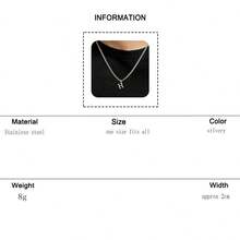 1件不锈钢极简字母吊坠项链，粗链，可个性化定制26个英文字母，适合日常、通勤、旅行、情侣礼物，男女皆宜的休闲街头服饰 - 字母款 - 查看 20