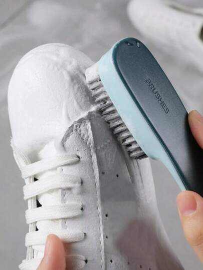 Shoe Brush, Plastic Clothes Brush, Household Cleaning Tool, Soft Bristle Shoe Brush (Suitable For Sneakers And Clothing), Ergonomic Handle Cleaning Tool (Suitable For Bathroom, Floor And Sink), Household Stain Remover, Durable Collar And Cuff Laundry Accessory