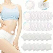 20/100/200pcs Unscented Self-Adhesive Navel Patch - Water-Soluble, Oil-Free, Disposable Castor Oil Care Pad - Multicolor - View 1