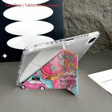 1 chiếc ốp lưng máy tính bảng màu hồng in hình bản đồ du lịch | Mặt lưng acrylic trong suốt có khe cắm bút | Chân đế xoay đa góc | Ốp bảo vệ máy tính bảng có ngăn đựng bút | Phù hợp với iPad 10.9/10.2/Air thế hệ thứ 5/Pro 11/10/9.7/Air thế hệ thứ 2/7/8/Air 4/5/Air 13/11 (M3 2025)/11 (A16 2025) - Nhiều màu - Xem 5