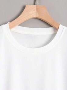 Men's Christmas Shirt (Plus Size) With Simple Letter Print, Round Neck And Short Sleeves - Casual Item - 白色 - 查看 4