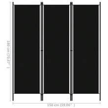 Biombo divisor de 3 paneles negro 150x180 cm multifuncional y gran capacidad ahorra espacio y fácil de limpiar estable y estético ideal para sala de estar comedor y dormitorio - Unitalla - Ver 6