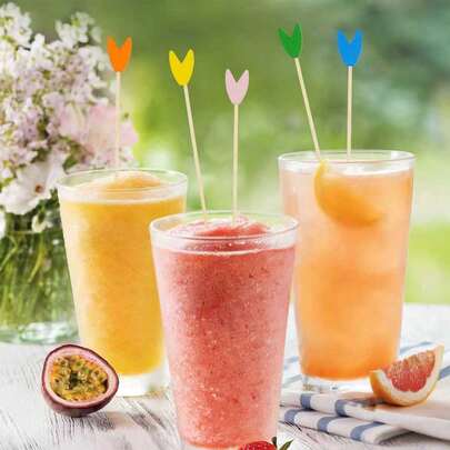 Assorted V-Shaped Bamboo Skewers, Suitable For Kitchen/Party/Cocktail | 12cm Extra Long | Decorative Bamboo Toothpicks | Premium Dessert Picks, Ideal For Parties | Can Be Used For Fruits, Burgers, Appetizers | Essential For Parties, Weddings, Graduations, Anniversaries, Christmas, School Events