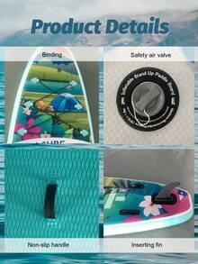 YHW-SURF 1 Set Inflatable Stand Up Paddleboard, Unisex Leisure Surfboard/Beach Surfing, Portable Inflatable Surfboard, Freedom Of Waves In Your Backpack - Mint Green - View 4