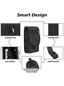 1个【大容量多功能腰包】男士多功能腰包大容量钱包手机包多用途工具包翻盖卡包 - 彩色 - 查看 6