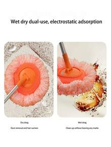 1/2/3 piezas Repuesto de cabezal de trapeador telescópico de girasol, banda elástica redonda universal, repuesto de trapeador de microfibra de chenilla de girasol - Sombrero - Ver 7