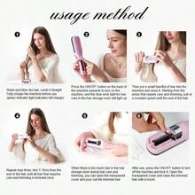 Hair Split Trimmer, Rechargeable Hair Trimmer, Automatic Hair Split Removal Trimmer, Suitable For Split Ends, Hair Tip Care And Maintenance, Portable Electric Automatic Hair Clipper, Suitable For Home Use As A Gift. - 紫色 - 查看 3