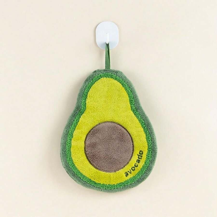 1PC Hand Kitchen Towels,Water-Absorbent Quick-Drying Coral Fleece Cloth,Christmas-Tree-Decorations,Bathroom-Room-Wall-Decor - 酪梨 - 查看 1